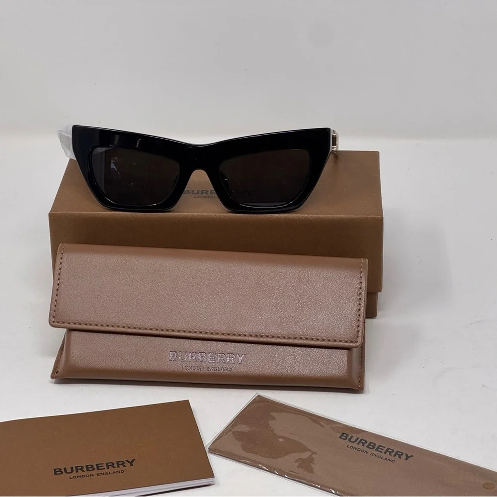 💯Authentic BURBERRY B 4405 Black Cat-Eye Sunglasses